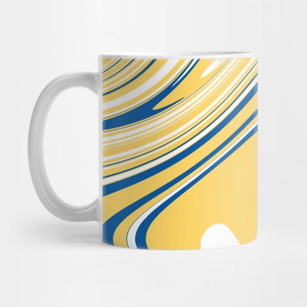 Blue Yellow Colors Marble Pattern Swirl Design Abstract Art Background by anijnas